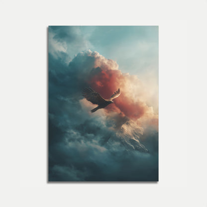Soaring Through Cloudy Skies Poster