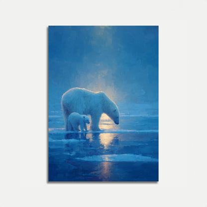 Mother and Cub Polar Bear Poster