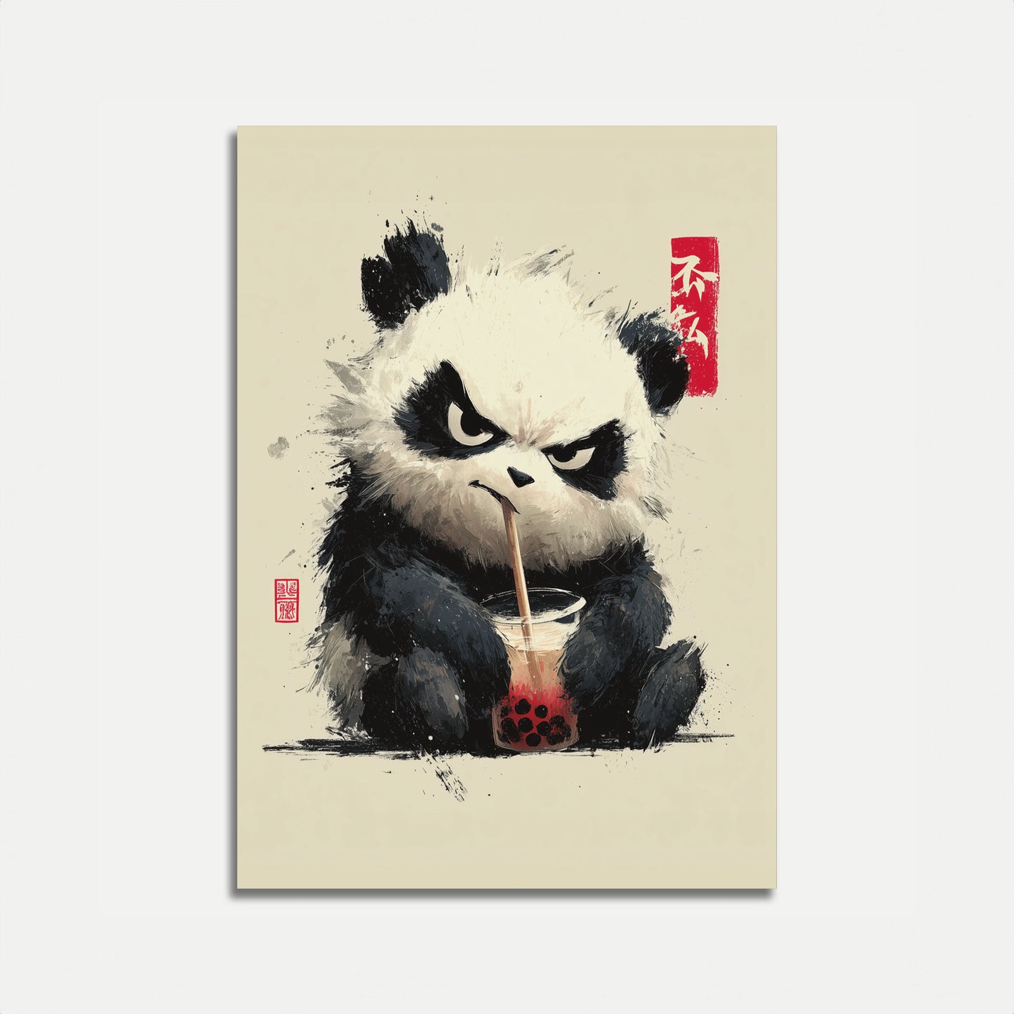 Angry Panda Bubble Tea Poster