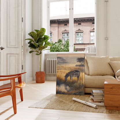 Serene Zebra Watercolor Poster