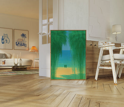 Palmetrær Strandparadis Plakat