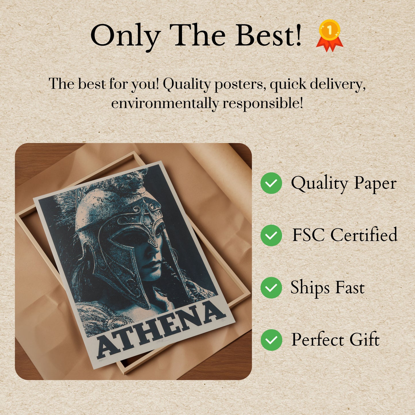 Athena Greek Goddess Warrior Poster