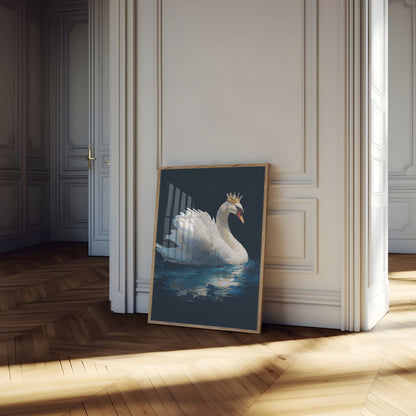 Royal Swan Crown Poster