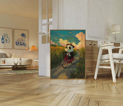 Adventure Panda Cycling Poster