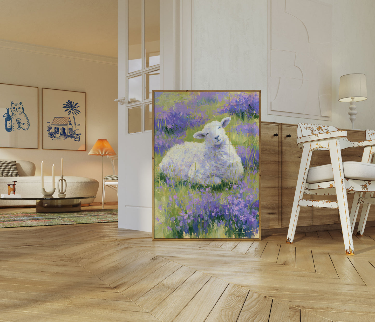 Plakat: Lam i lavendelmark