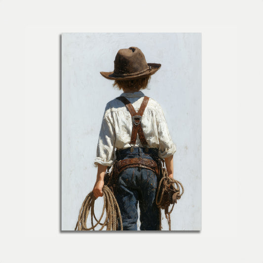Little Cowboy Back View Poster