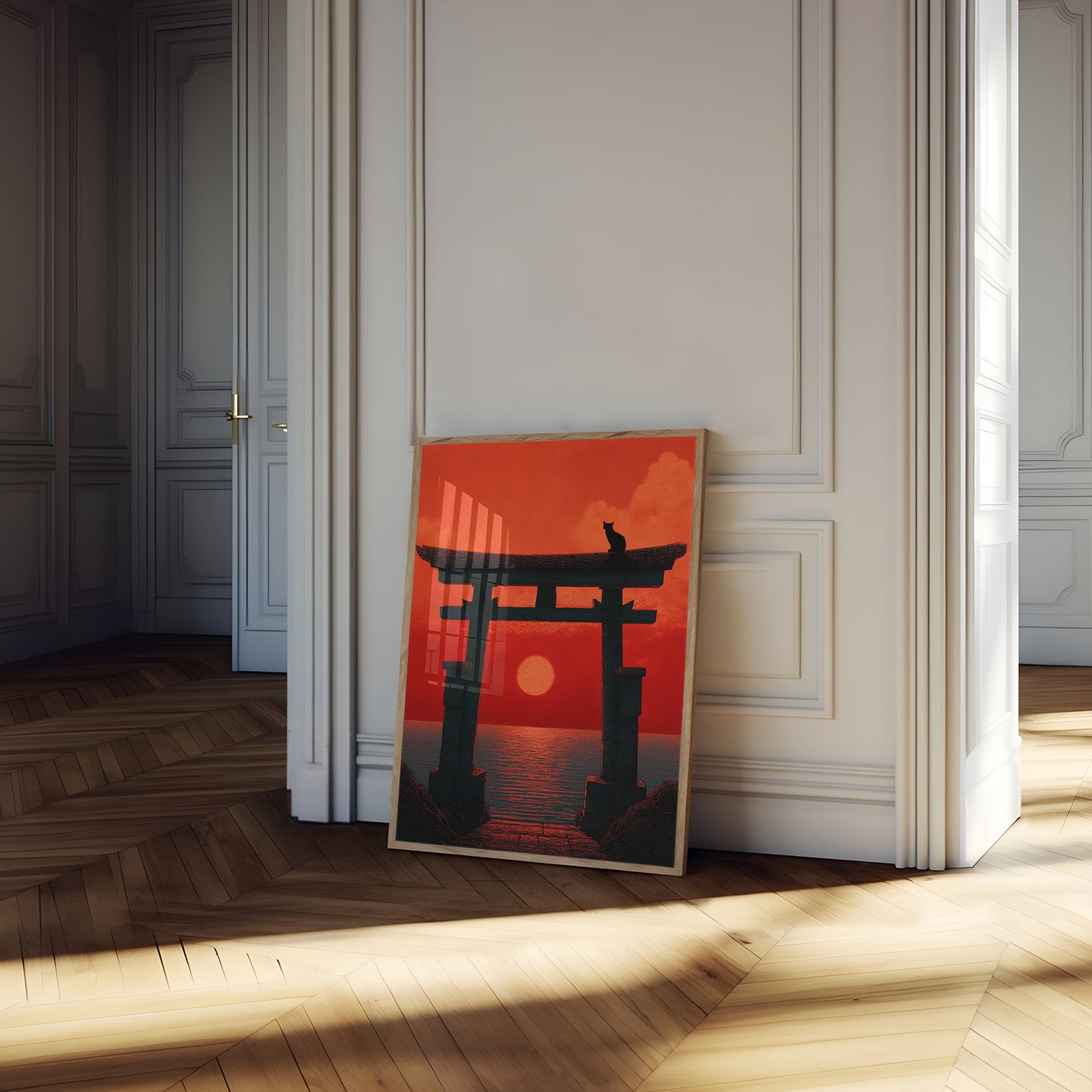 Japanese Torii Gate Sunset Poster