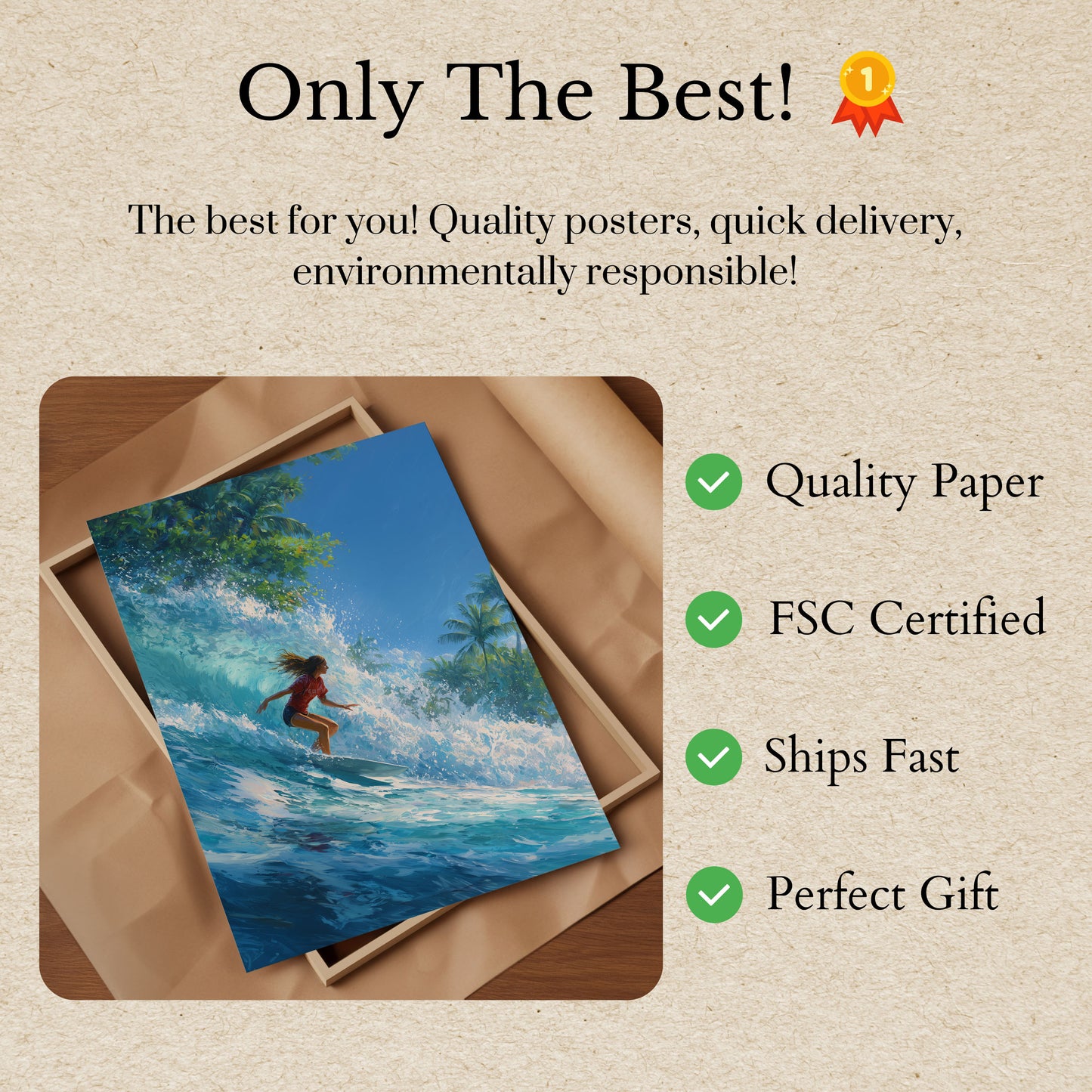 Tropical Wave Rider Poster