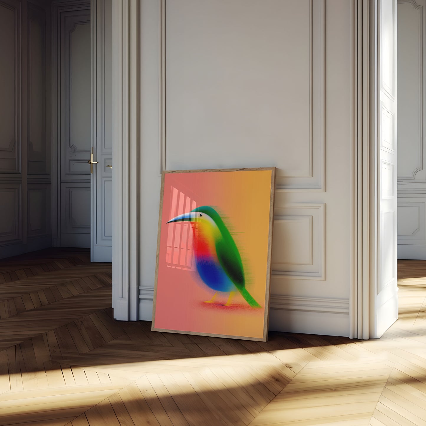 Vibrant Rainbow Bird Poster