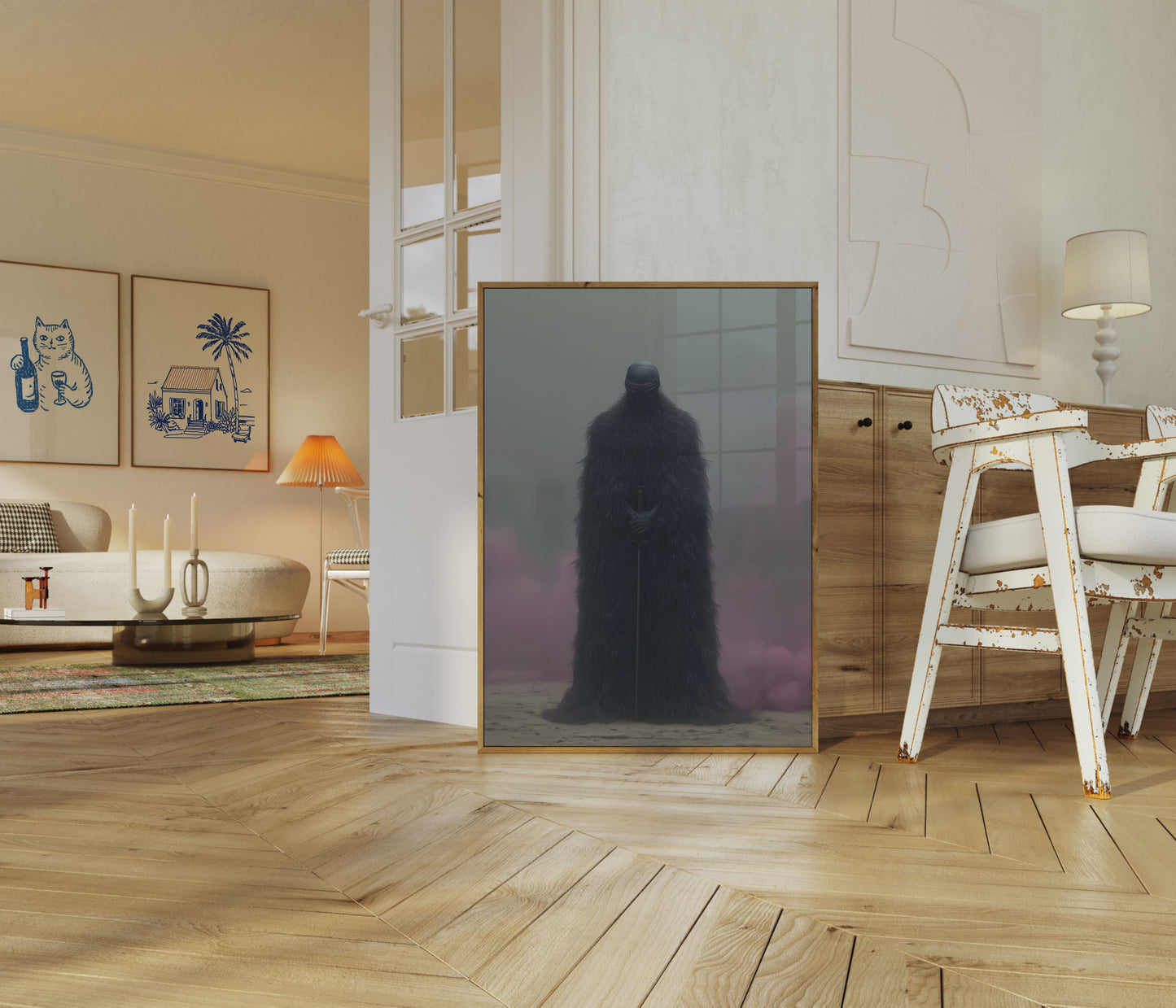 Mysterious Fur-Clad Warrior Poster