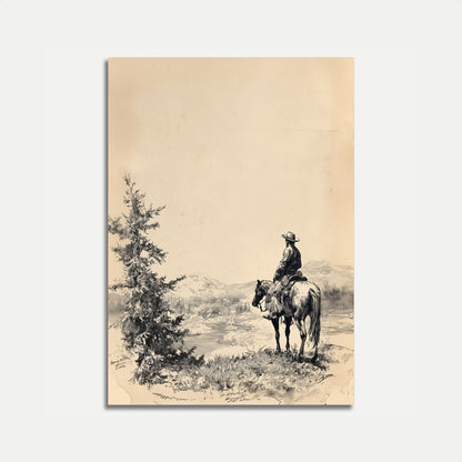 Fjell Cowboy Ensomhet Plakat