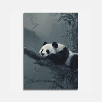Sleepy Panda Bamboo Forest Poster