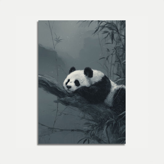 Sleepy Panda Bamboo Forest Poster