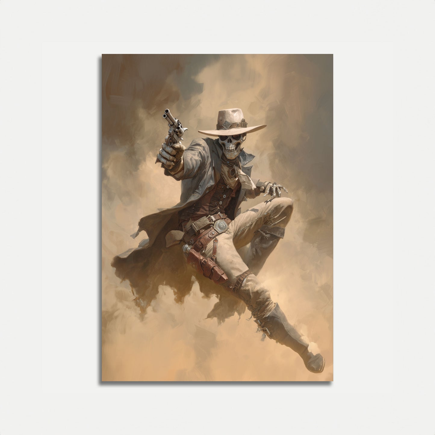 Skelett-Cowboy-Revolverheld-Poster