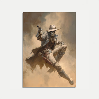 Skelett-Cowboy-Revolverheld-Poster