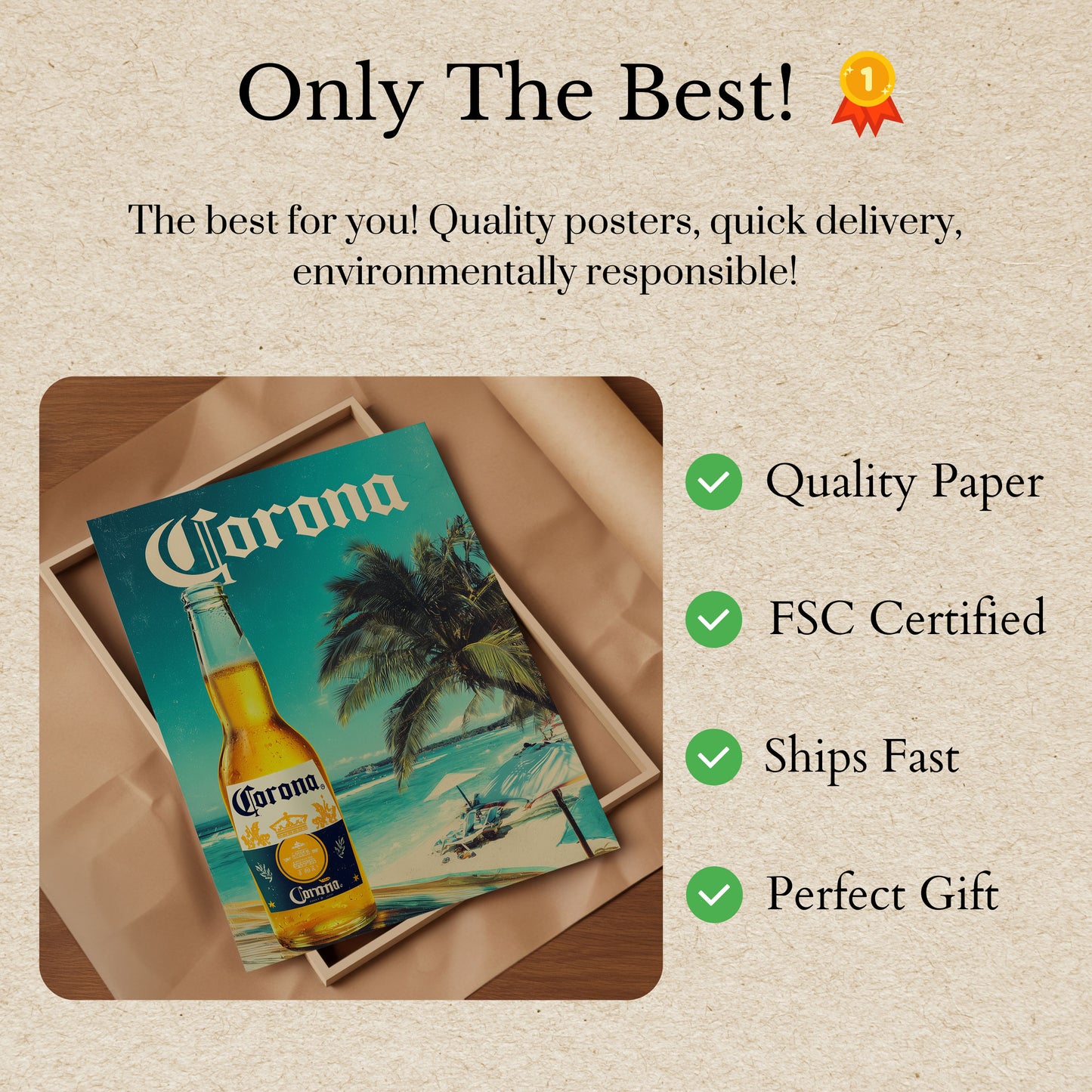 Tropical Corona Beach Escape Poster