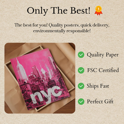 Poster Urbano Rosa dello Skyline di NYC