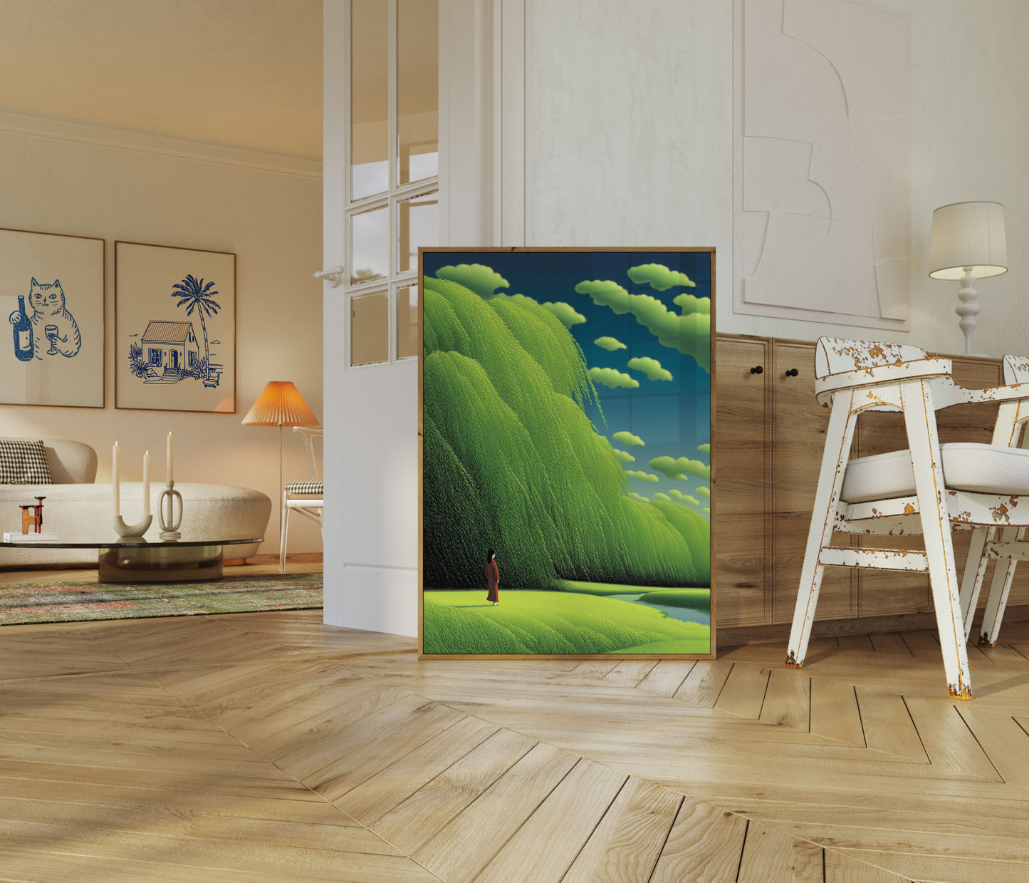 Einsamer Mönch im grünen Tal Poster