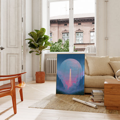 Rocket Launch to the Moon Poster