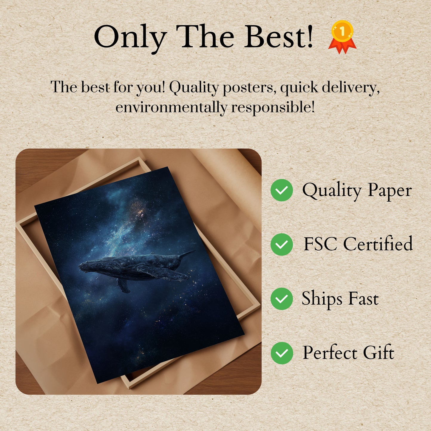 Cosmic Whale Space Journey Poster