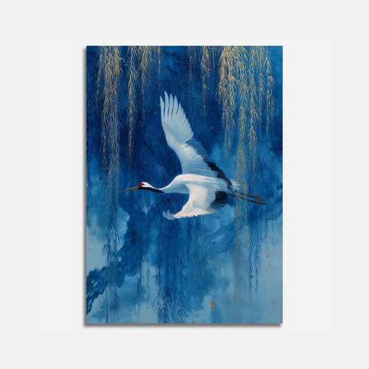 Blauer Kranich Flug Poster