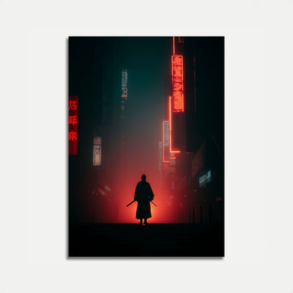 Cyberpunk Samurai Night Poster