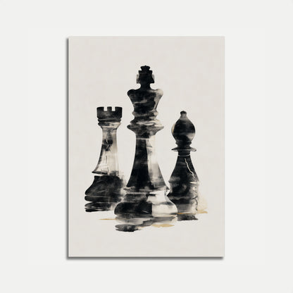 Plakát s kouřovými šachovými figurkami