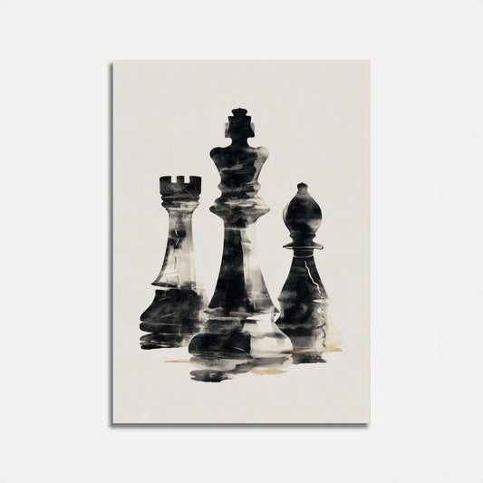 Plakát s kouřovými šachovými figurkami