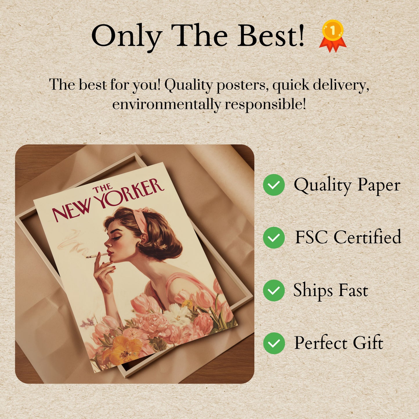 Elegant Smoker New Yorker Poster