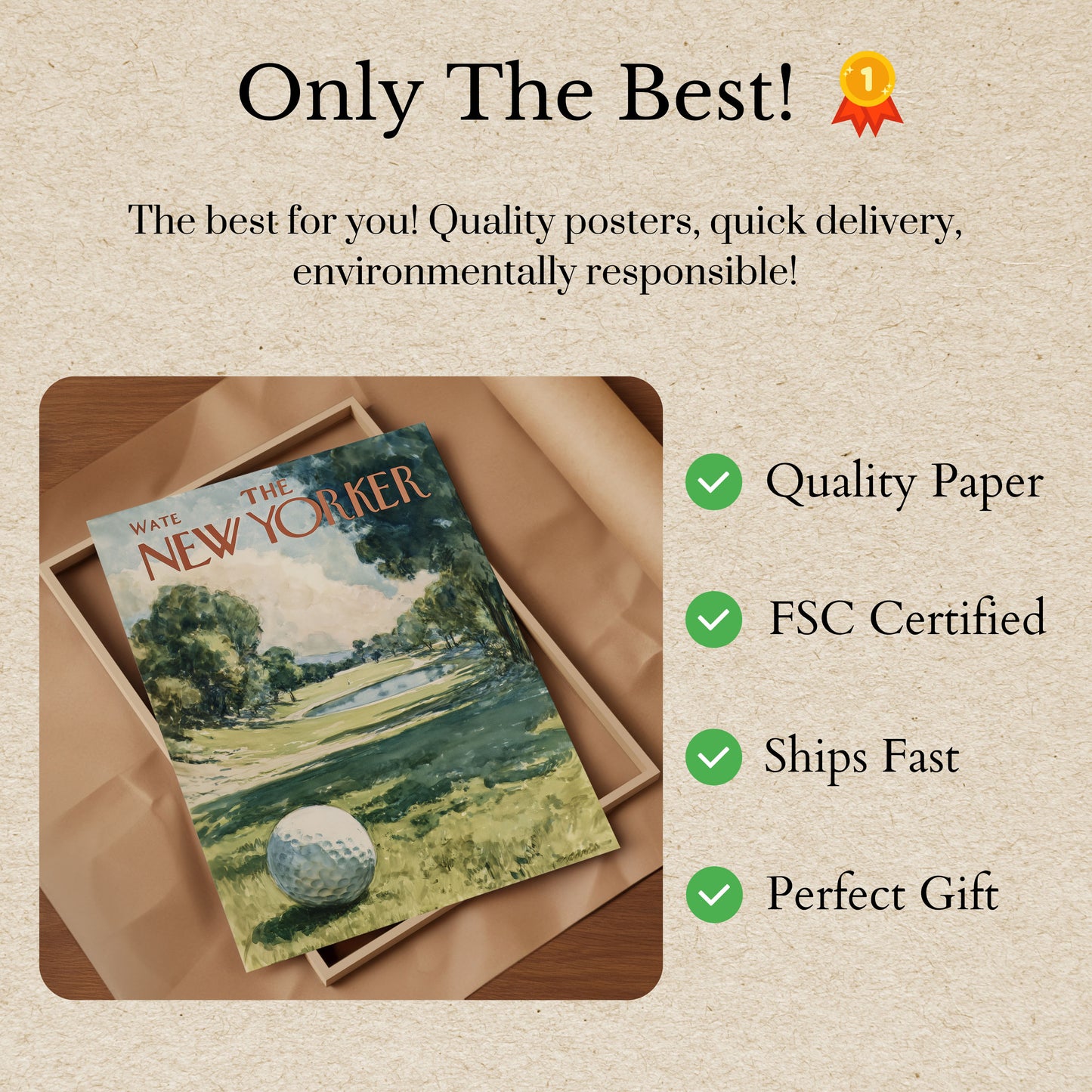 Tranquil Golf Course New Yorker Poster