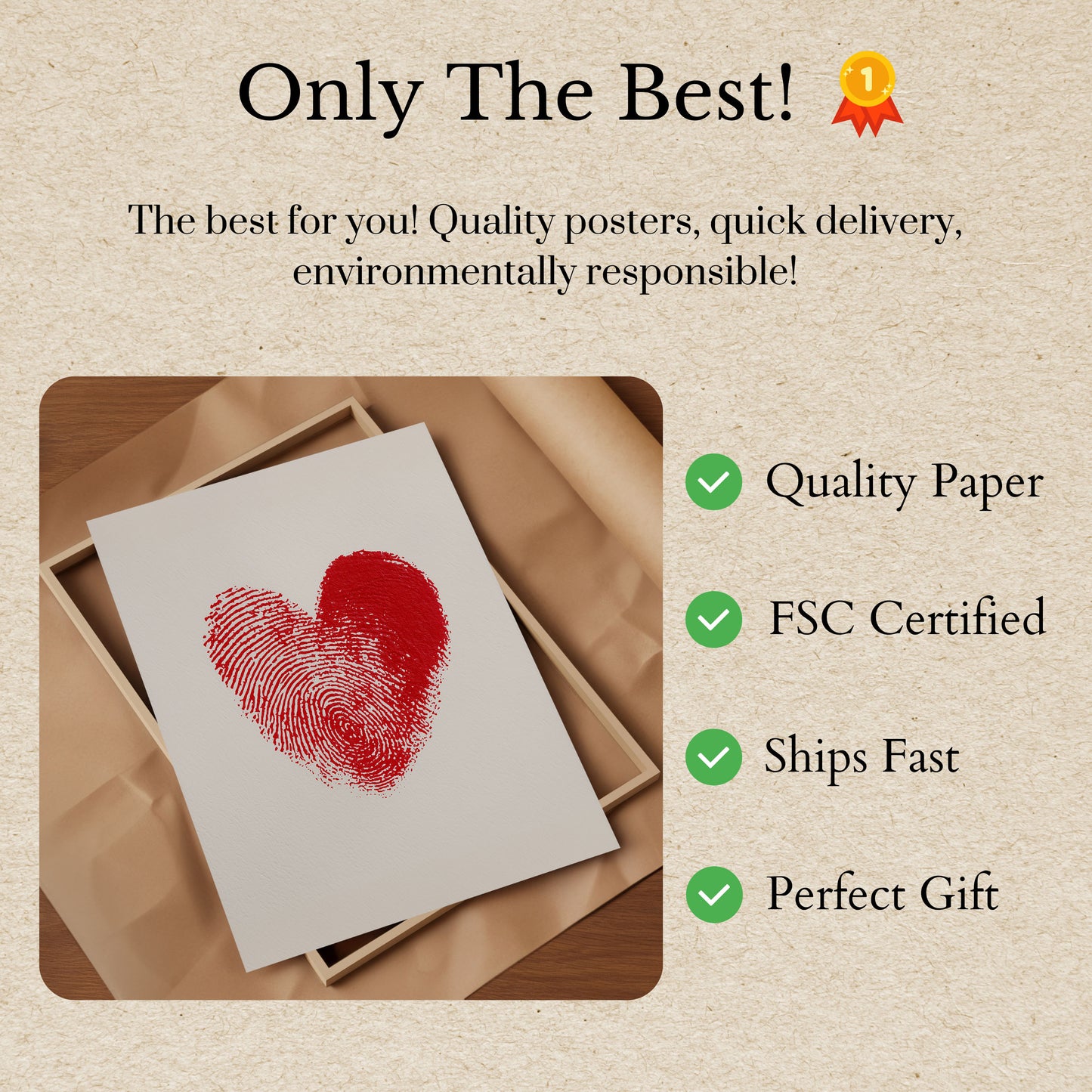 Fingerprint Heart Love Poster