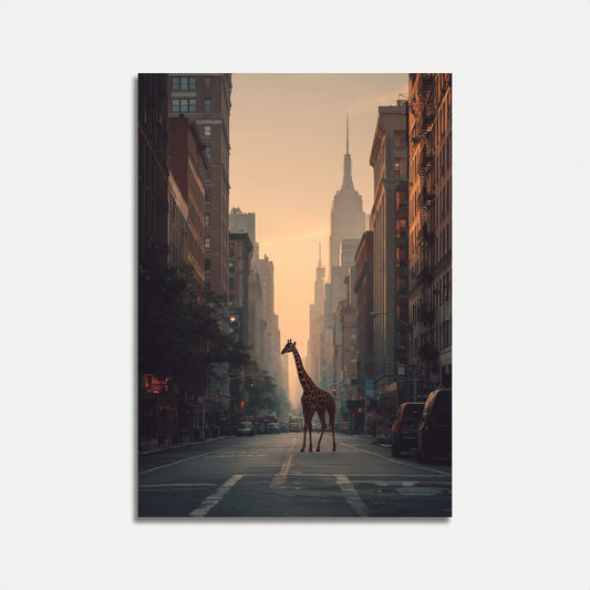 Giraffe in Urban Jungle Poster