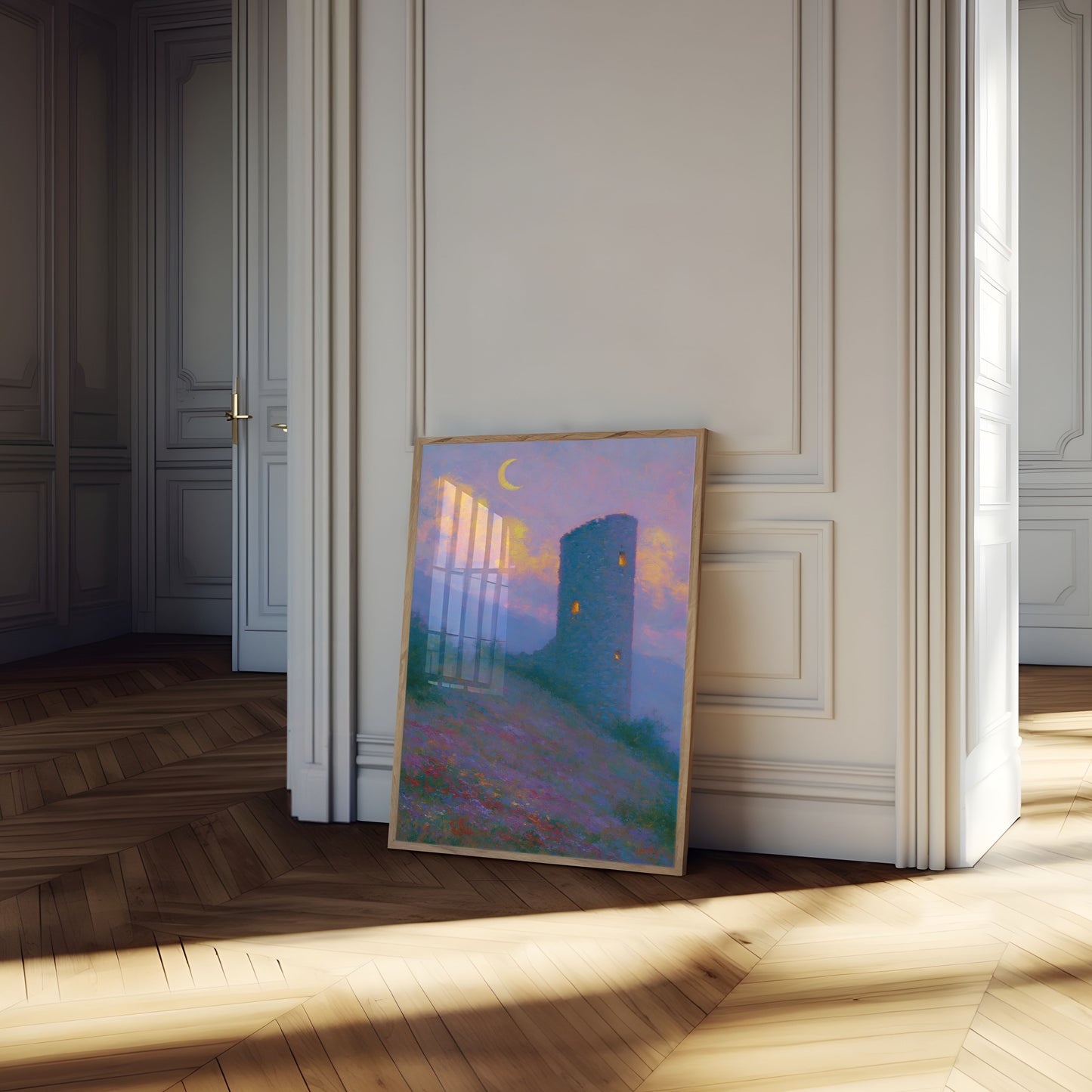 Poster Notte Lunare Torre Medievale