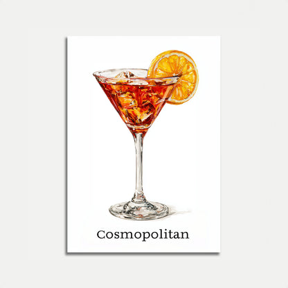 Vibrant Cosmopolitan Cocktail Poster