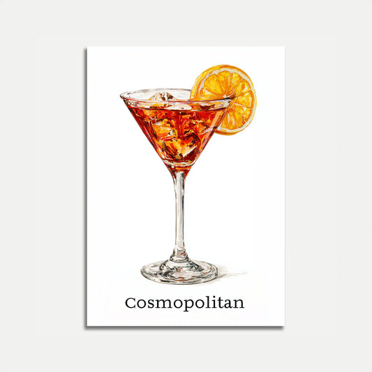 Vibrant Cosmopolitan Cocktail Poster
