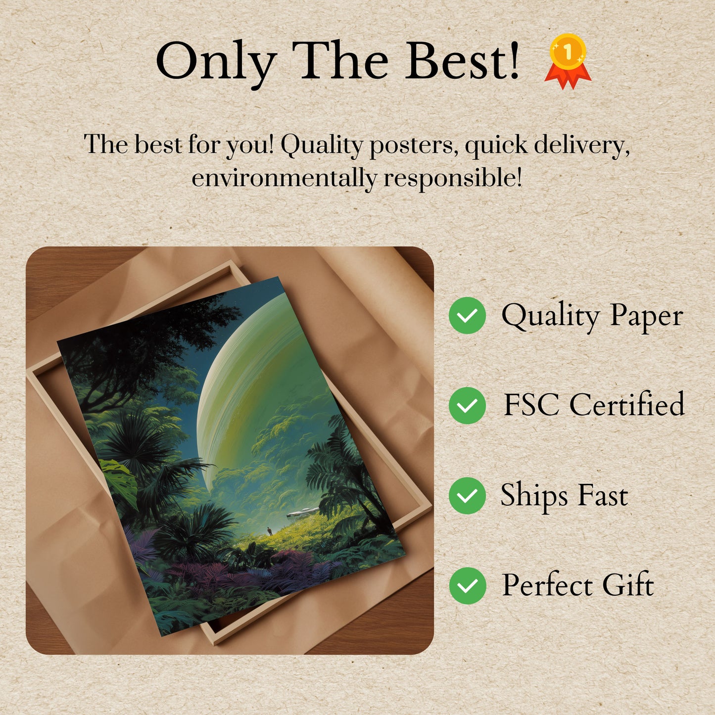 Alien Planet Jungle Landscape Poster