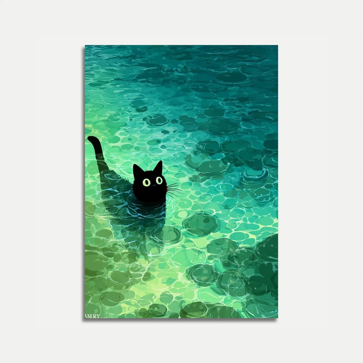 Mysteriöse Schwarze Katze Poster