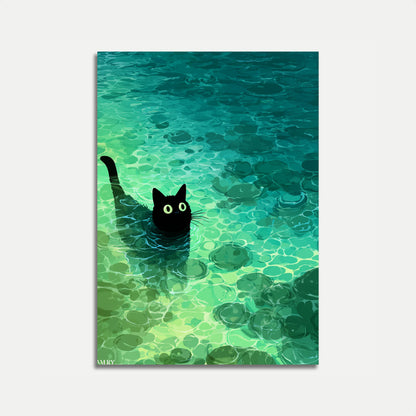 Mysteriöse Schwarze Katze Poster