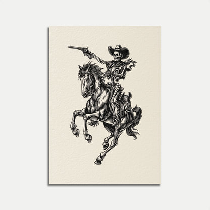 Skelett-Cowboy reitet Pferd-Poster