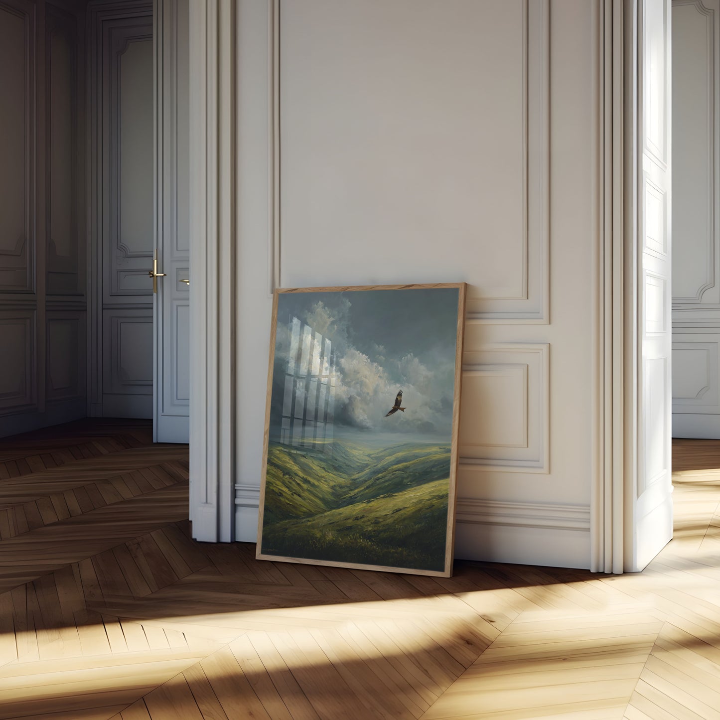 Eagle Soaring Over Valley Poster