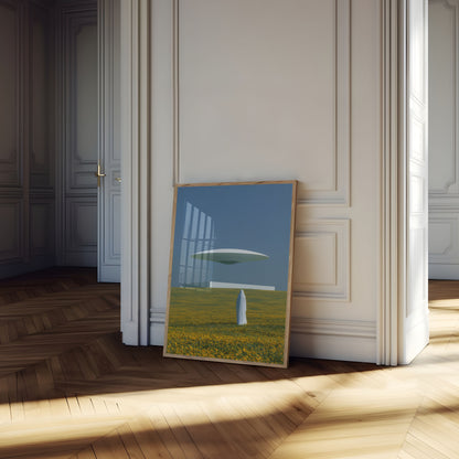 UFO Encounter in Wildflower Field Poster