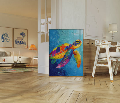 Vibrant Sea Turtle Ocean Poster