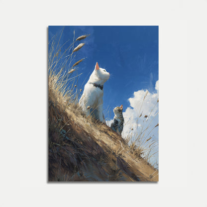 Cats on the Hillside Poster