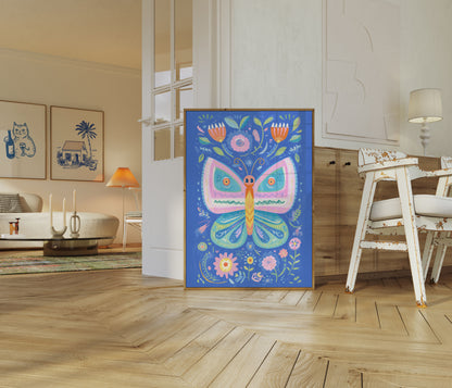 Fargerik Sommerfugl Hage Plakat