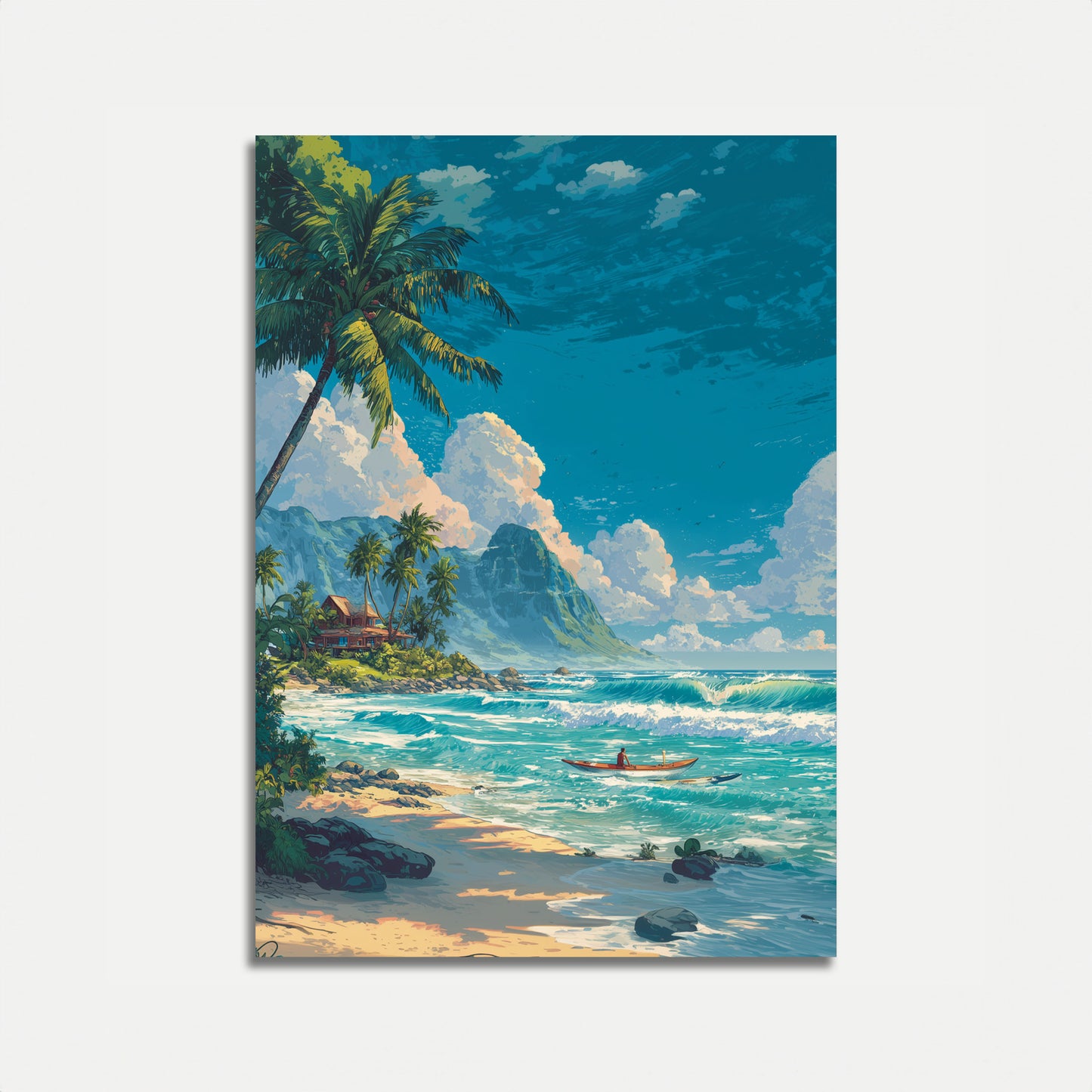 Tropical Paradise Waves Poster