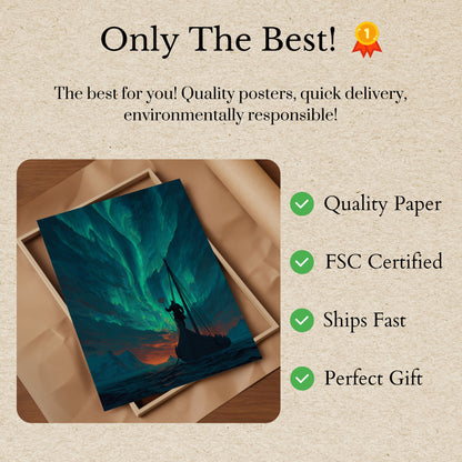 Viking Warrior Northern Lights Plakat