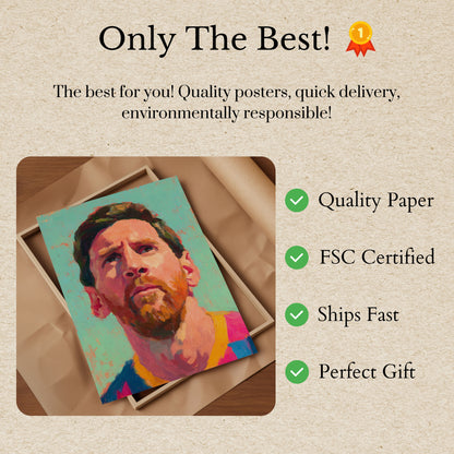 Kleurrijke Messi Voetballegende Poster