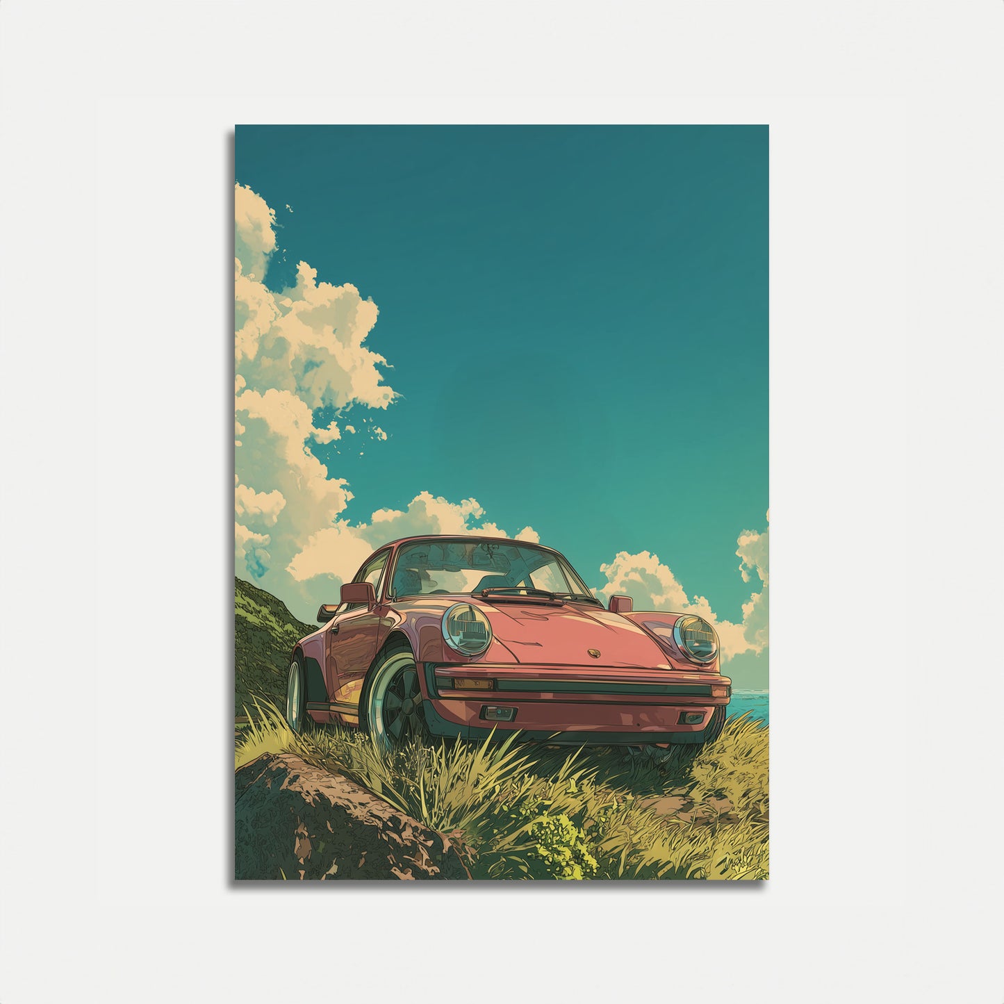 Classic Porsche Coastal Dream Poster