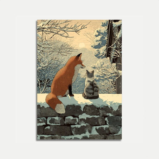 Poster dell'Amicizia Invernale tra Volpe e Gatto