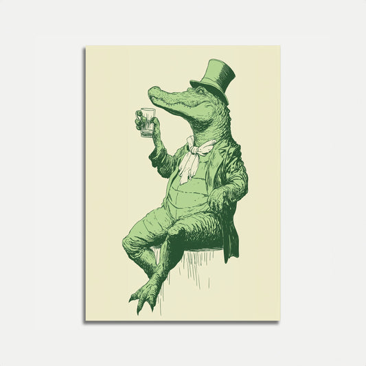 Eleganter Krokodil Trinkposter